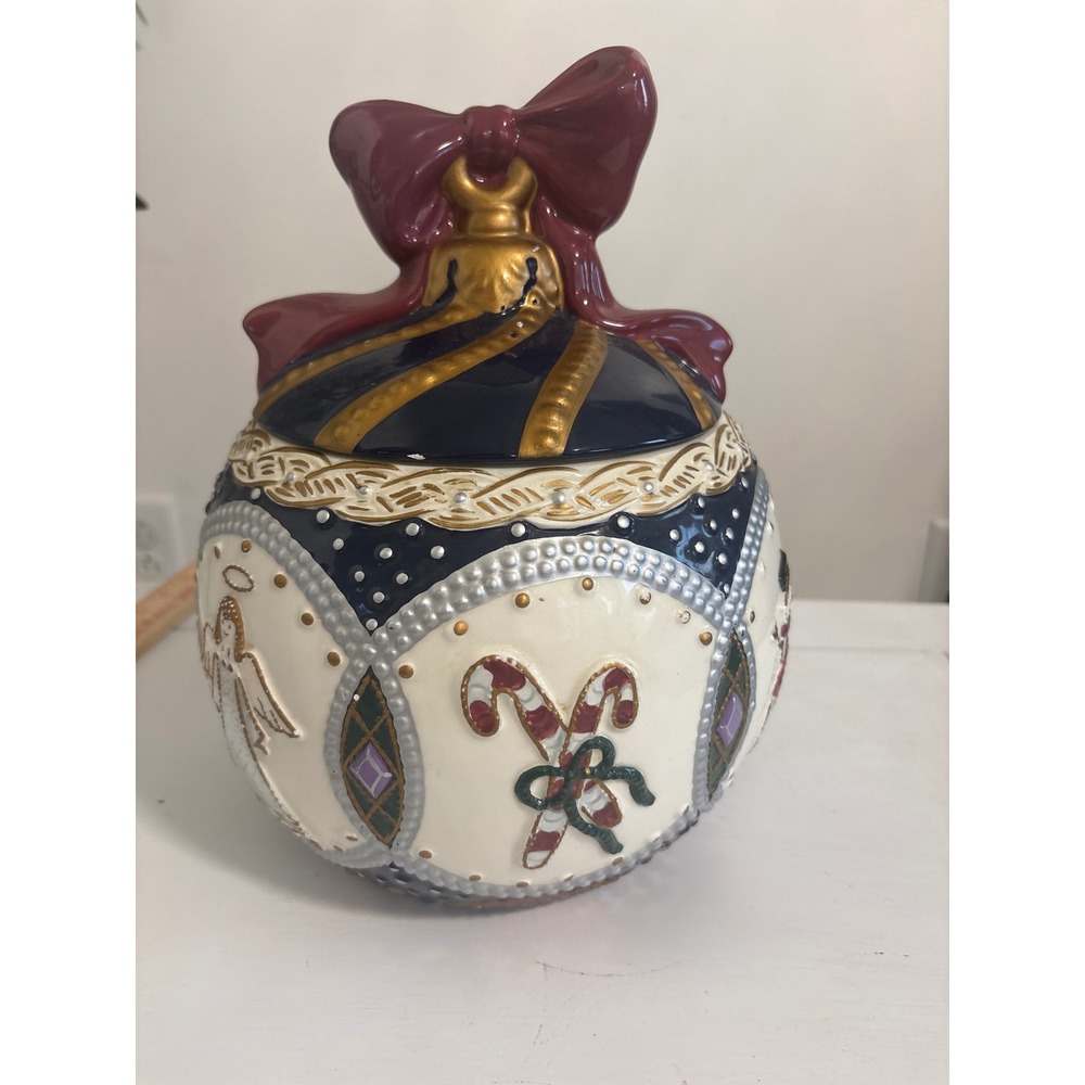 JCPenney Home Collection Christmas Ornament Cookie Jar Ceramic Holiday Decor